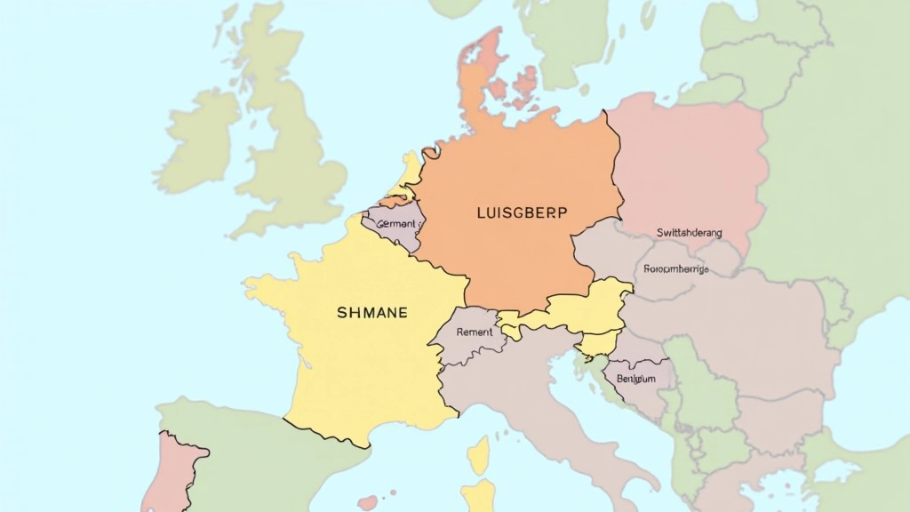Carte frontalière montrant les zones transfrontalières en Europe
