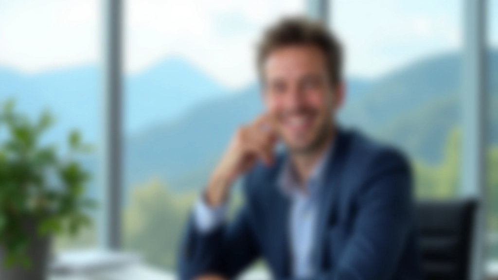 Personne travaillant au bureau avec vue sur les Alpes frontalières